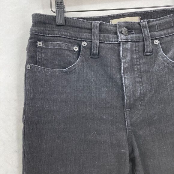 Madewell Kick Out Jeans Women's 27 Black Stretch Denim‎ Mid Rise Bootcut Boho - Picture 3 of 14